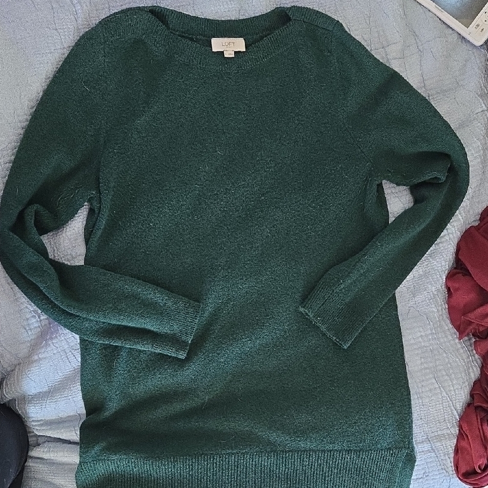 Loft Forest Green Crew Neck Sweater